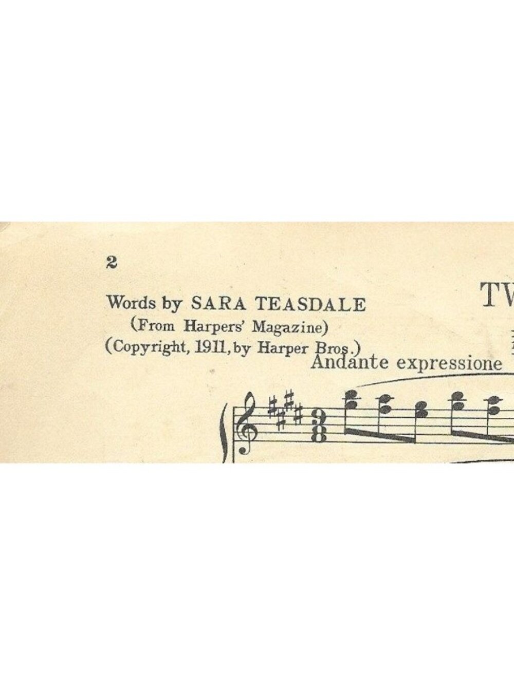 1916 “Twilight” Katherine A Glen Sheet Music Boston Music Teasdale - Picture 2 of 5